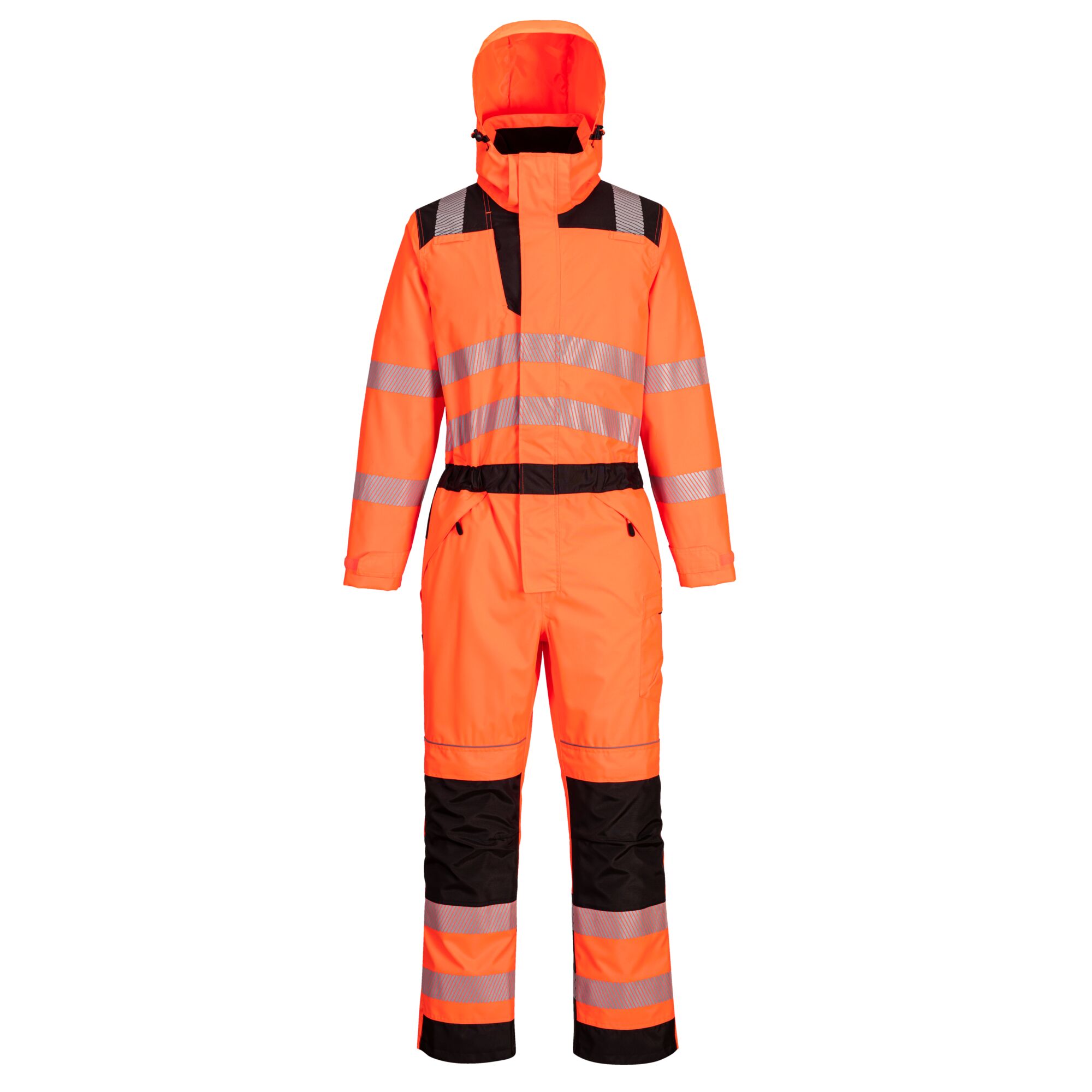 Buy Portwest PW3 Hi-Vis Rain Coverall, Orange/Black - PW355OBR